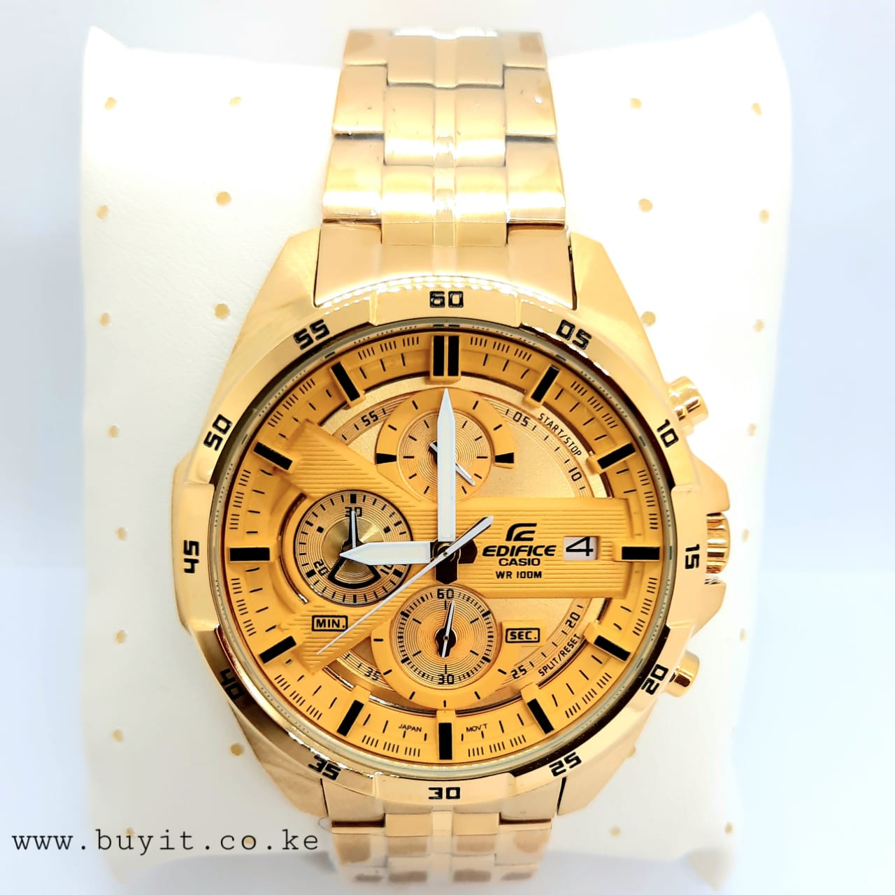 Golden Casio Edifice Chronograph Timepiece