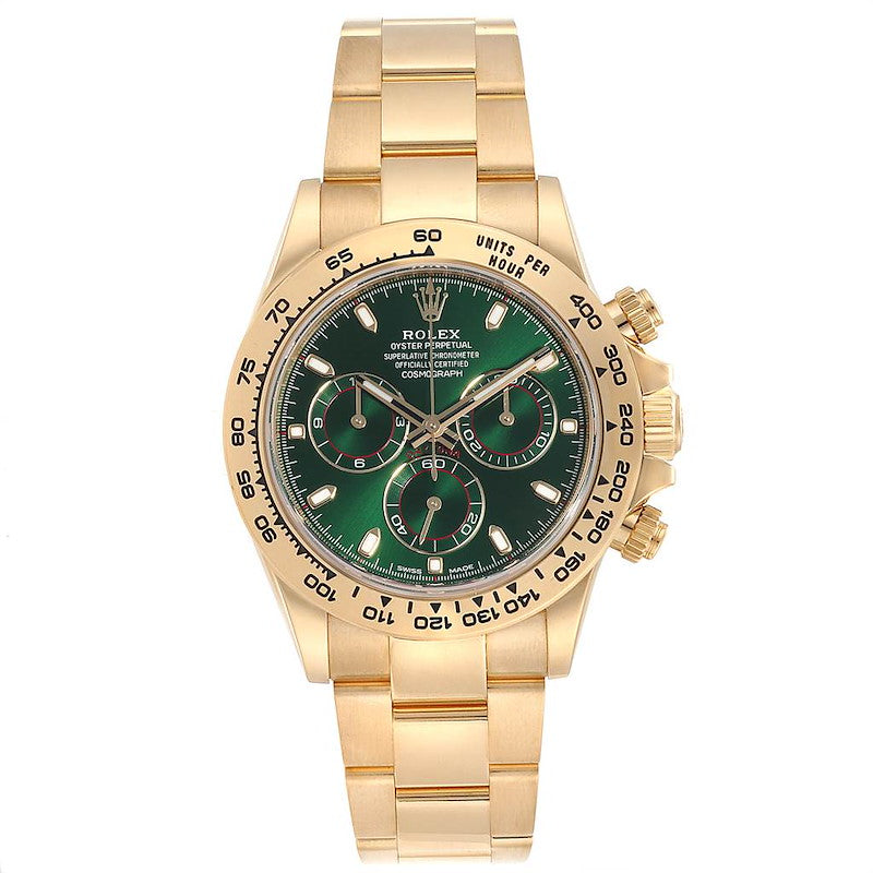 Automatic Rolex Daytona Yellow Golden Green Dial Mens Watch