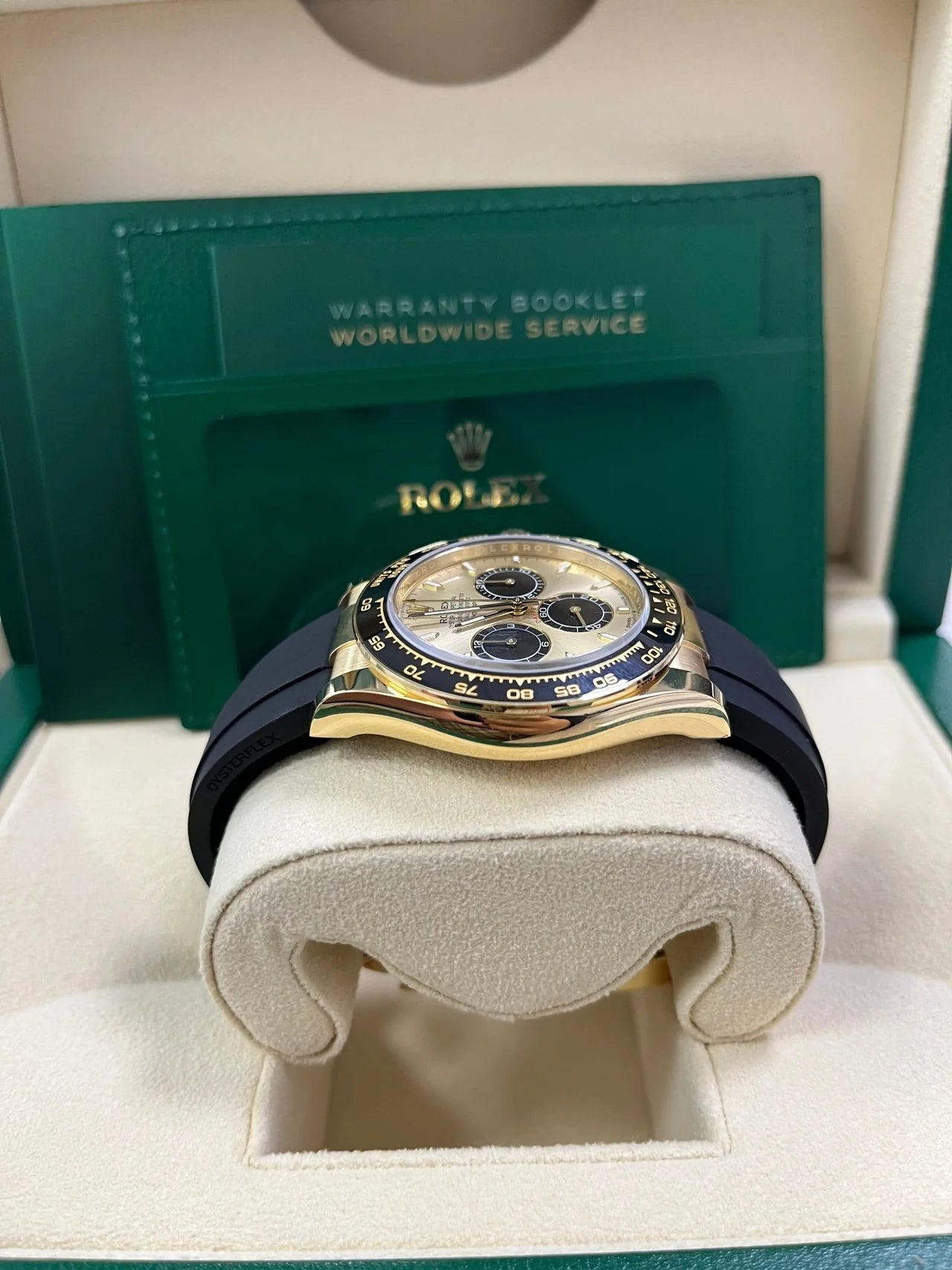 Rolex Daytona Golden And Black Index Dial Oysterflex Strap 126518ln