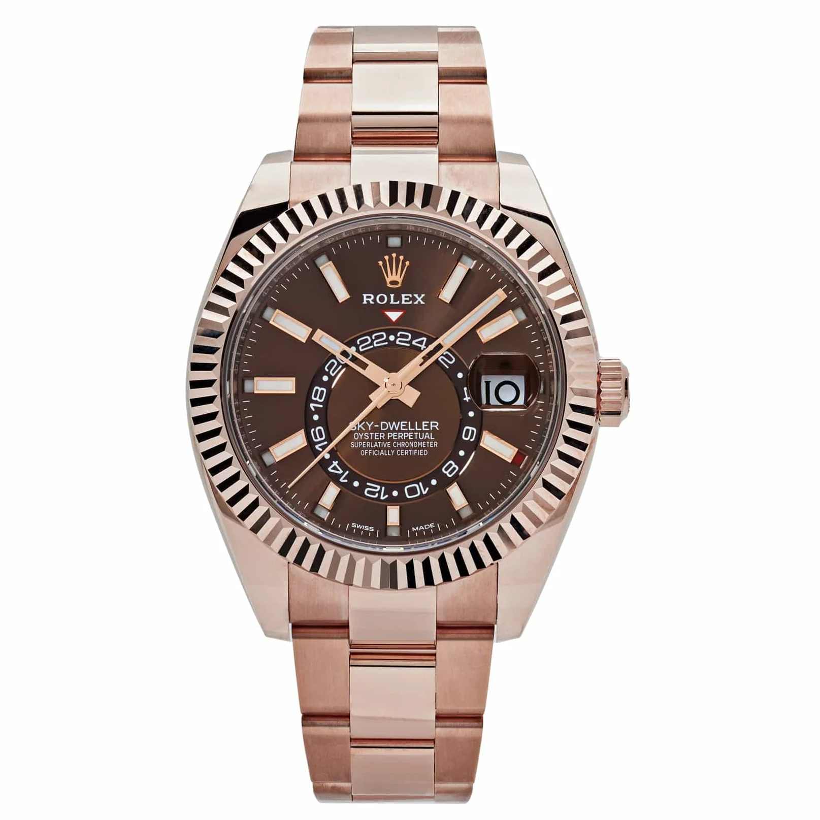 Automatic Rolex Sky-Dweller 326935 Rose Gold Chocolate Dial Oyster