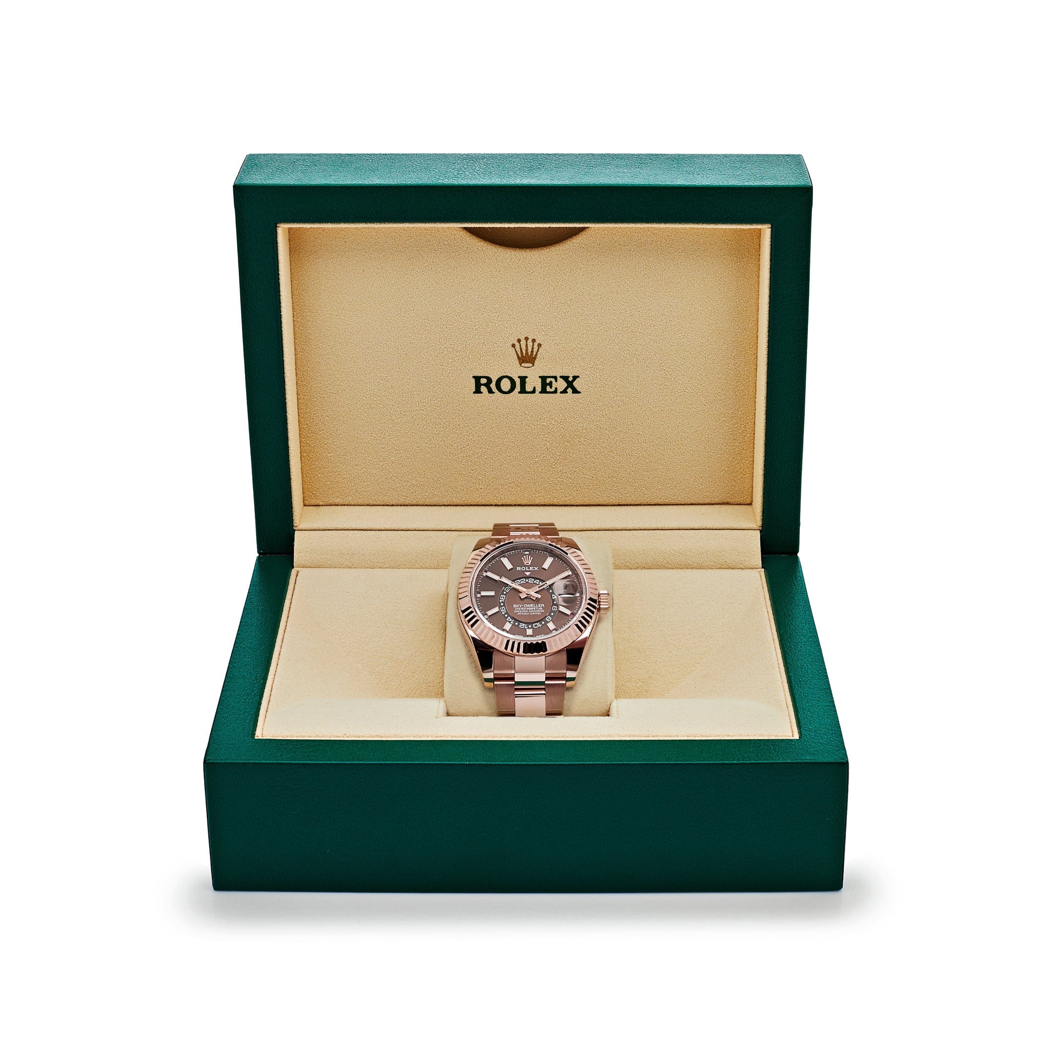 Automatic Rolex Sky-Dweller 326935 Rose Gold Chocolate Dial Oyster
