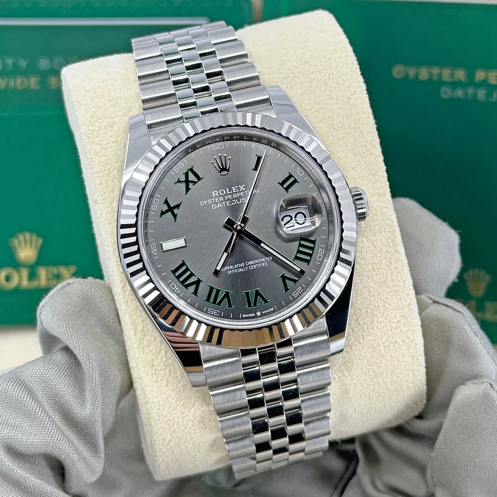 Rolex Datejust WIMBLEDON 41mm, Gray Roman Dial, Jubilee 126334-0022